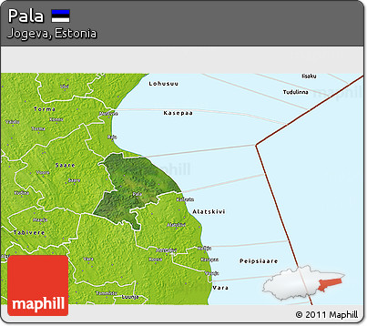 Satellite 3D Map of Pala, physical outside