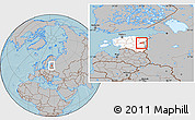 Gray Location Map of Pala, highlighted country, hill shading