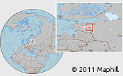 Gray Location Map of Pala, highlighted parent region, hill shading