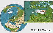 Satellite Location Map of Pala, highlighted country, highlighted parent region, within the entire country