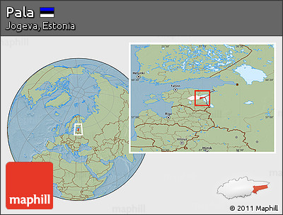 Savanna Style Location Map of Pala, highlighted parent region, hill shading