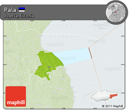 Physical Map of Pala, lighten