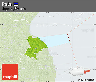 Physical Map of Pala, lighten
