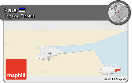Classic Style Panoramic Map of Pala, single color outside