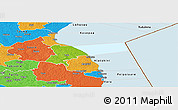 Physical Panoramic Map of Pala, political outside