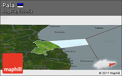 Satellite Panoramic Map of Pala, darken