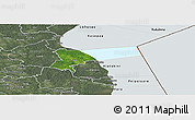 Satellite Panoramic Map of Pala, semi-desaturated