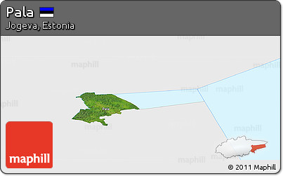 Satellite Panoramic Map of Pala, single color outside