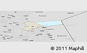 Shaded Relief Panoramic Map of Pala, desaturated