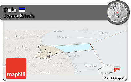 Shaded Relief Panoramic Map of Pala, lighten