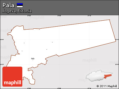 Classic Style Simple Map of Pala, cropped outside