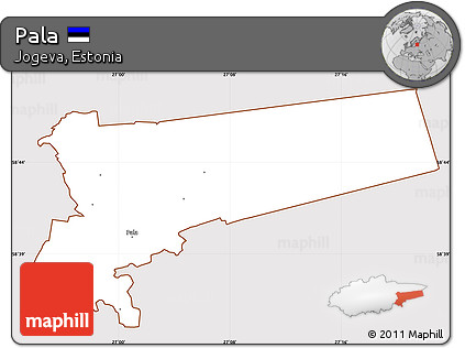 Classic Style Simple Map of Pala, cropped outside