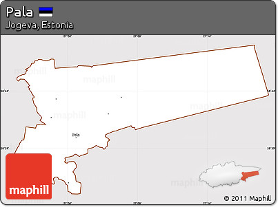 Classic Style Simple Map of Pala, cropped outside