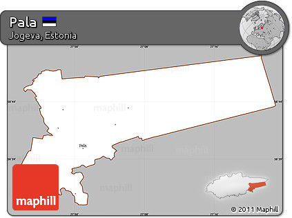 Gray Simple Map of Pala, cropped outside
