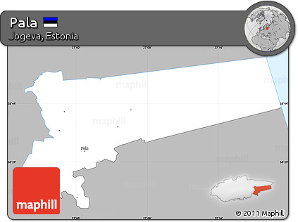 Gray Simple Map of Pala, single color outside