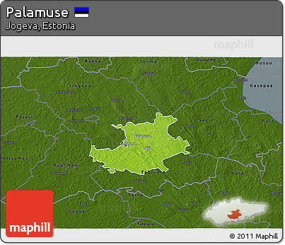 Physical 3D Map of Palamuse, darken