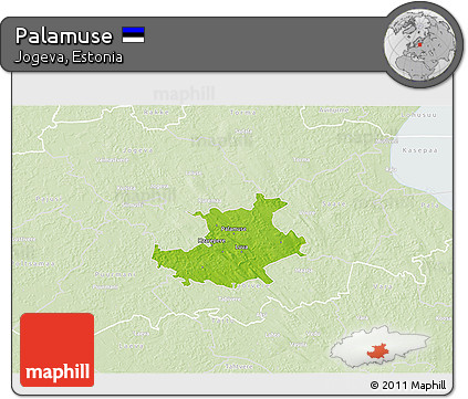 Physical 3D Map of Palamuse, lighten