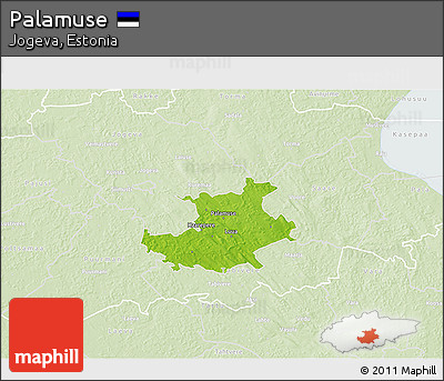 Physical 3D Map of Palamuse, lighten