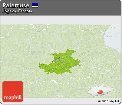 Physical 3D Map of Palamuse, lighten