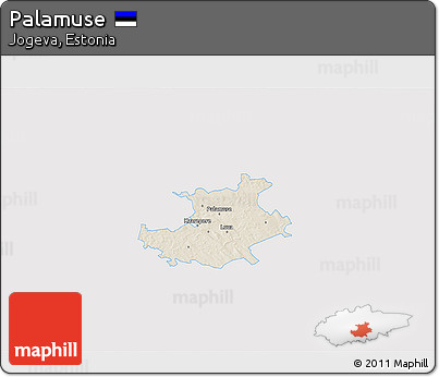 Shaded Relief 3D Map of Palamuse, single color outside