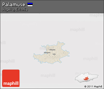 Shaded Relief 3D Map of Palamuse, single color outside