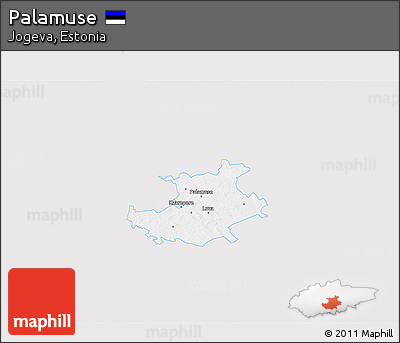 Silver Style 3D Map of Palamuse, single color outside