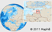 Shaded Relief Location Map of Palamuse, highlighted country, highlighted parent region
