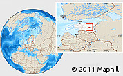 Shaded Relief Location Map of Palamuse, highlighted country