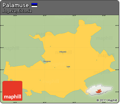Savanna Style Simple Map of Palamuse, single color outside