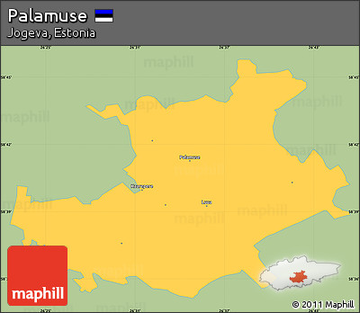 Savanna Style Simple Map of Palamuse, single color outside