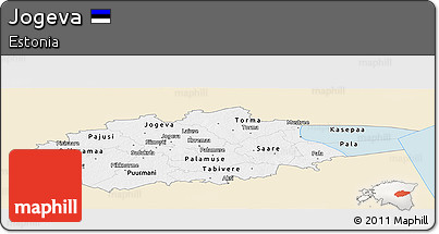 Classic Style Panoramic Map of Jogeva, single color outside