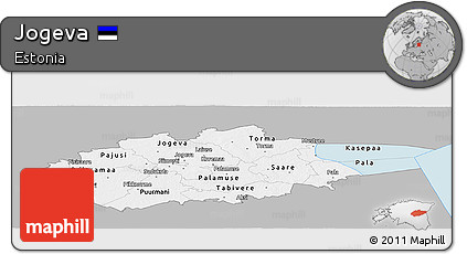 Gray Panoramic Map of Jogeva, single color outside