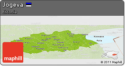 Physical Panoramic Map of Jogeva, lighten