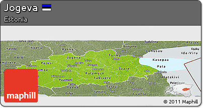 Physical Panoramic Map of Jogeva, semi-desaturated