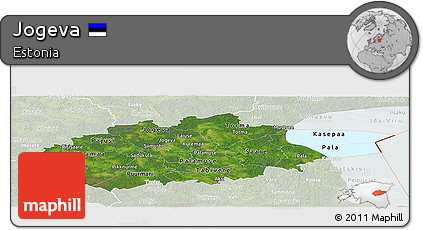 Satellite Panoramic Map of Jogeva, lighten
