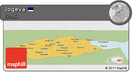 Savanna Style Panoramic Map of Jogeva, single color outside