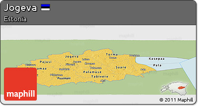 Savanna Style Panoramic Map of Jogeva, single color outside