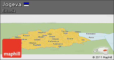Savanna Style Panoramic Map of Jogeva, single color outside