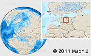 Shaded Relief Location Map of Poltsamaa Linn