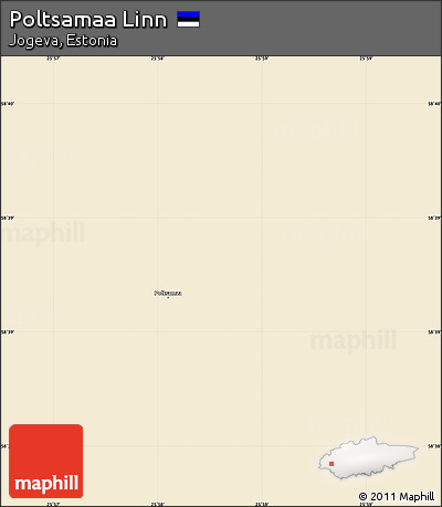 Classic Style Simple Map of Poltsamaa Linn, single color outside