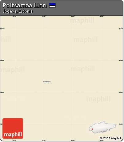 Classic Style Simple Map of Poltsamaa Linn, single color outside