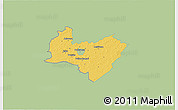 Savanna Style 3D Map of Poltsamaa, single color outside