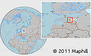 Gray Location Map of Poltsamaa, highlighted parent region, within the entire country, hill shading