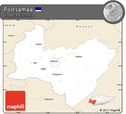 Classic Style Simple Map of Poltsamaa
