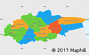 Political Simple Map of Jogeva, single color outside