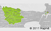 Physical 3D Map of Lääne-Viru, lighten, desaturated