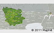 Satellite 3D Map of Lääne-Viru, lighten, semi-desaturated