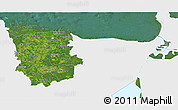 Satellite 3D Map of Lääne-Viru, single color outside