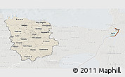 Shaded Relief 3D Map of Lääne-Viru, lighten, semi-desaturated
