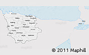 Silver Style 3D Map of Lääne-Viru, single color outside